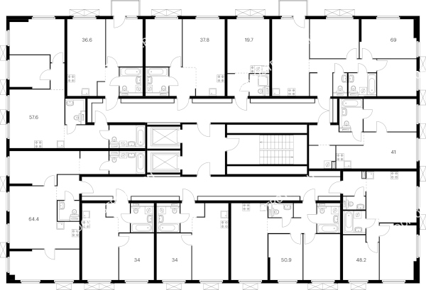 Планировка 2 этажа в доме корпус 6 в ЖК Савин парк