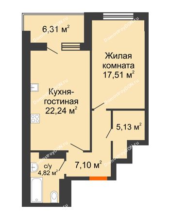 2 комнатная квартира 63,35 м² - ЖК Царское село