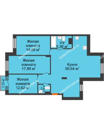 3 комнатная квартира 104,09 м² - ЖК Шаляпин