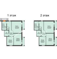 3 комнатный таунхаус 100 м² в КП Северная Гардарика, дом дупельхаусы 100 м² - планировка