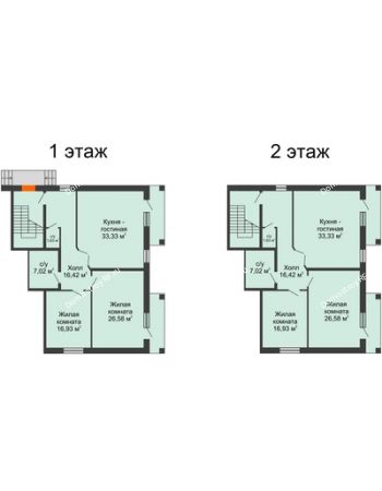 3 комнатная квартира 100 м² в КП Северная Гардарика, дом дупельхаусы 100 м²