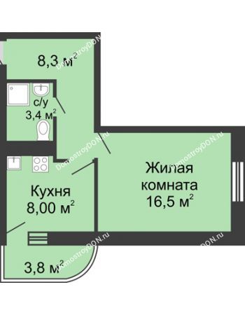 1 комнатная квартира 37,6 м² в ЖК Звезда Столицы, дом Литер 3