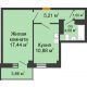 1 комнатная квартира 39,77 м² в ЖК Сокол на Оганова, дом Литер 5 - планировка