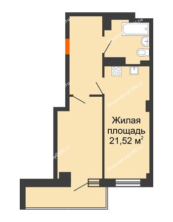 2 комнатная квартира 41,28 м² в ЖК Сокол Градъ, дом Литер 2
