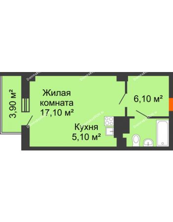 Студия 32,98 м² в ЖК Сокол Градъ, дом Литер 3