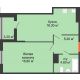 1 комнатная квартира 48,3 м² в ЖК Квартет, дом Литер 1 - планировка