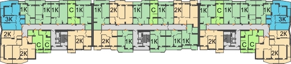 Планировка 3 этажа в доме Литер 4 в ЖК Мозаика