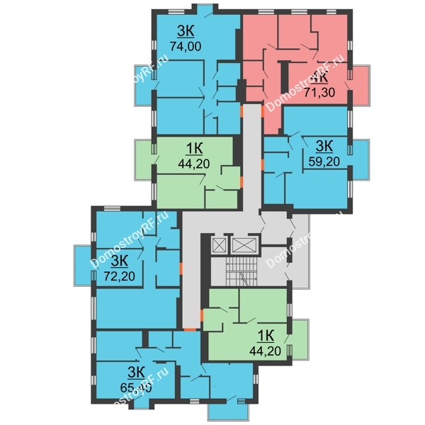 Планировка 3 этажа в доме № 2(2 этап) в ЖК Новый кленовый