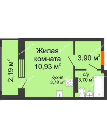 Студия 24,5 м² в ЖК Суворов-Сити, дом № 1