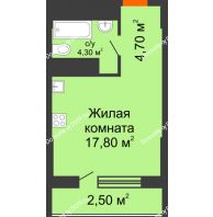 Студия 29,3 м², ЖК Клубный дом на Мечникова - планировка