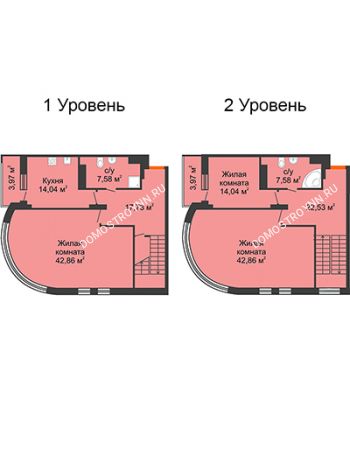 4 комнатная квартира 173,19 м² - ЖК Командор