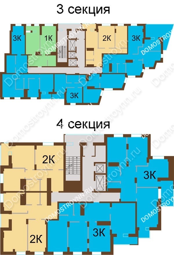 Планировка 15 этажа в доме № 7, корп. 6 в ЖК Подкова на Панина