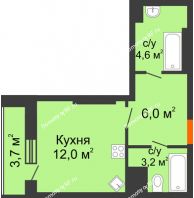 Студия 29,5 м², ЖК Космолет - планировка