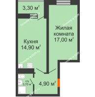 1 комнатная квартира 41,9 м² в ЖК Звезда Столицы, дом литер 6 - планировка