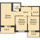 2 комнатная квартира 62,5 м² в ЖК Отражение, дом Литер 1.2 - планировка