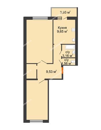 3 комнатная квартира 95,46 м² в ЖК Берег Дона, дом Позиция 2