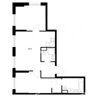 2 комнатная квартира 55,8 м² в ЖК Савин парк, дом корпус 10 - планировка