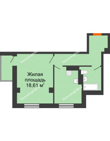 1 комнатная квартира 42,68 м² в ЖК Сокол Градъ, дом Литер 2