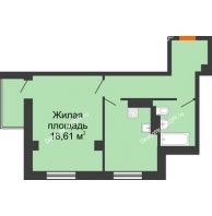 1 комнатная квартира 42,68 м² в ЖК Сокол Градъ, дом Литер 2 - планировка