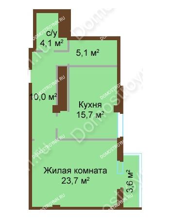 1 комнатная квартира 61,4 м² - ЖК Бояр Палас