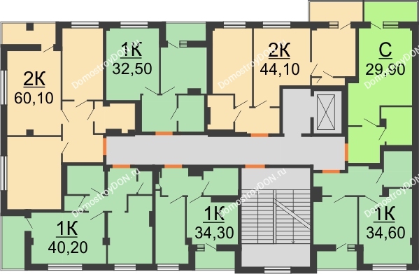 ЖК Дом на 14-й Линии - планировка 6 этажа