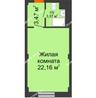 Апартаменты-студия 29 м², Апартаменты Бирюза в Гордеевке - планировка