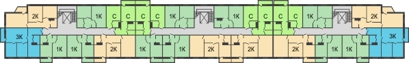 Планировка 2 этажа в доме № 2 в ЖК Мончегория