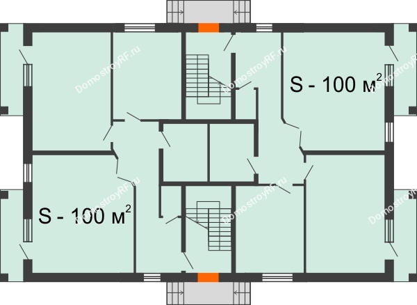 Планировка 1 этажа в доме дупельхаусы 100 м² в КП Северная Гардарика