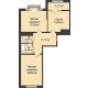 2 комнатная квартира 68,47 м² в ЖК Сердце, дом 1 - планировка