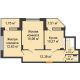2 комнатная квартира 60,58 м² в ЖК Суворов-Сити, дом 1 очередь секция 6-13 - планировка