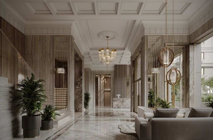Дизайнерское лобби в ЖК «Дом-резиденция Собрание».Источник: ГК «Альянс»