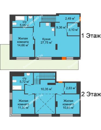 3 комнатная квартира 103,46 м² в ЖК Октябрьский, дом ГП-3