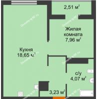 2 комнатная квартира 36,42 м² в ЖК Сердце Сибири, дом Квартал Геологов, ГП-2 - планировка