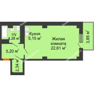 Студия 40,71 м² в ЖК Сокол на Оганова, дом Литер 4 - планировка