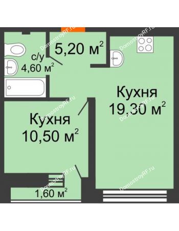 1 комнатная квартира 39,6 м² в ЖК Европейский квартал, дом ГП 3