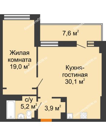 2 комнатная квартира 62 м² - ЖК Дом на 17-й Линии, 3