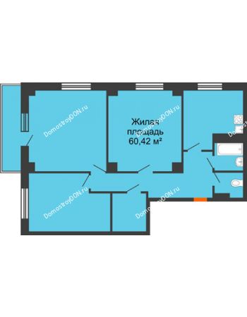 3 комнатная квартира 95,95 м² в ЖК Сокол Градъ, дом Литер 1 (8)