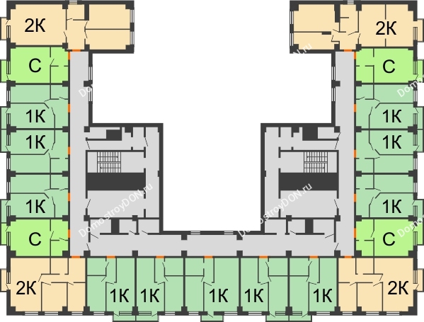 ЖК Аксинья - планировка 9 этажа