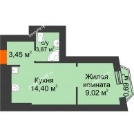 1 комнатная квартира 31,43 м² в ЖК Скандиа. Квартал в Комарово, дом Этап 1 - планировка